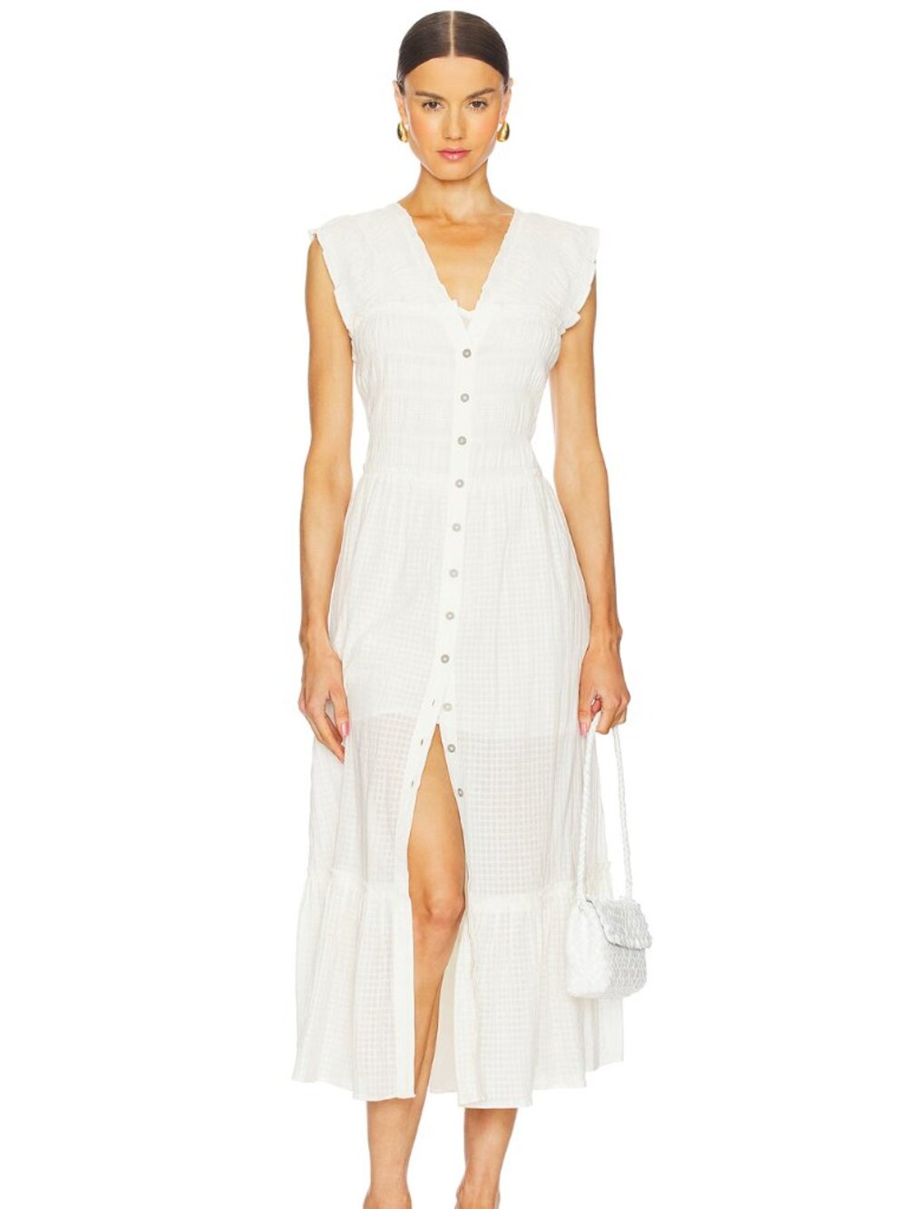 FREE PEOPLE Desert Dazed Midi Dress In Clean Ivory NWT $168